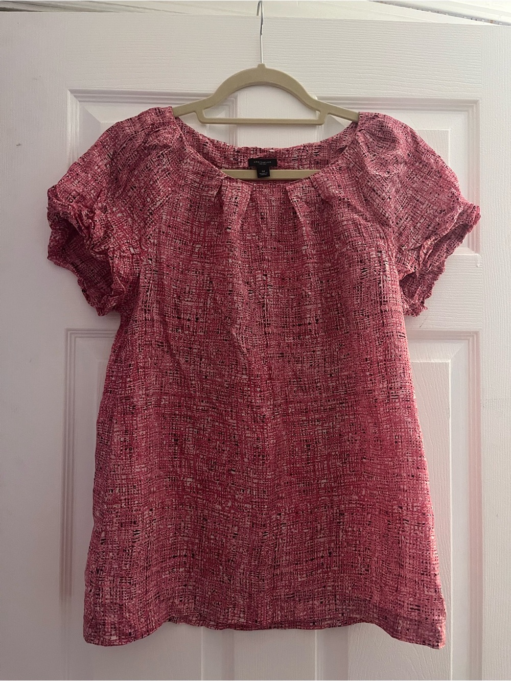 Ann Taylor Women’s Short-Sleeve Pink Work Blouse